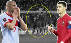 Portekiz-Türkiye maçında Burak Yılmazın kullandığı penaltı sırasında Ronaldonun hareketleri dikkat çekti