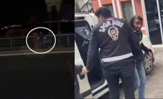 Rambo Okan yine Trabzonspor bayrağını kesmek için köprüye çıktı Gözaltı...