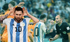 Dünya Kupasındaki Arjantin - Hollanda maçı dünyayı 2ye böldü Futbolcular birbirlerine girdi, Lionel Messi bile ağzını bozdu