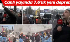 Kahramanmaraşta 7.6 şiddetinde yeni deprem Canlı yayında anbean kameraya yansıdı: Birçok şehirde hissedildi