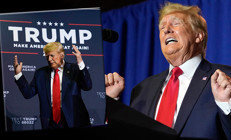 Trump sahnede Bidenın taklidini yaptı, salon kahkahalara boğuldu