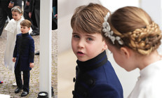 Kraliyet çocukları yine büyüklerden rol çaldı: Kate Middleton haşarı Prens Louisi ablasına emanet etti