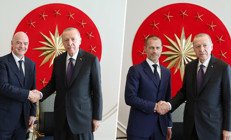 Cumhurbaşkanı Erdoğan, UEFA Başkanı ve FIFA Başkanı ile görüştü