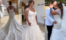 Ünlü şarkıcı evlatlık kızını evlendirdi: İki metre kuyruğu olan gelinlik 300 saatte dikildi