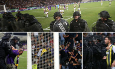 Maribor-Fenerbahçe maçında skandal Kavga çıktı, karşılaşma durdu ve biber gazı...
