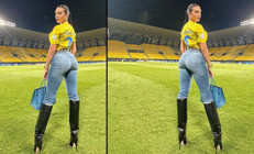 O çantayı herkes taşıyamaz: Sevgiliye destek için sahaya çıktı