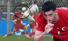 Türkiye - Gürcistan maçında Samet Akaydinden inanılmaz müdahale Dakika 90 6da top boş kaleye giderken...