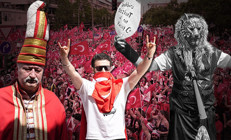 Berlinde Türk rüzgarı: Mehter Takımı coşturdu Bozkurt işareti ve kurt maskeli taraftar...