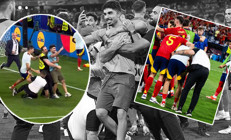 İspanyanın sevinci, eşine az rastlanır bir olayla sarsıldı Türkiye formalı taraftarı yakalamak isteyen güvenlik, dünya yıldızını sakatladı... Finali kaçırma ihtimali var