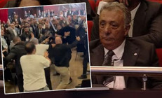 Beşiktaş Genel Kurulunda kavga çıktı Ahmet Nur Çebi salona girince...