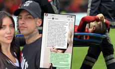 Wanda Nara, Icardiye yazdığı geçmiş olsun mesajını paylaştı Ekranda Icardinin veda mesajı da gözüktü