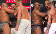 Dünyanın beklediği maç öncesi olay Mike Tyson, Jake Paulu tokatladı ve ortalık karıştı...