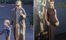 Gündüz parkta oğluyla oynadı, akşam kırmızı halıya karnı burnunda çıktı