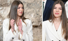 Yedek kardeş endamını gösterdi: Salona beyaz kuğu gibi girdi