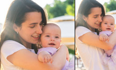 Nihayet anneciğinin kucağında... Sevgili karıcığım... Varlığın hayatıma neşe getiriyor