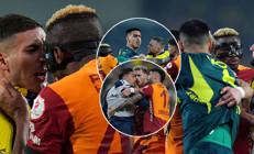 Fenerbahçe - Galatasaray maçında gergin anlar Kadıköyde saha içi bir anda karıştı: Kırmızı kart yağdı