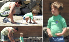 Kurt plaja indi Kıvanç Tatlıtuğ ve oğlunun eğlenceli anları...