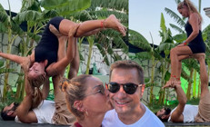 Pınar Altuğun yoga videosu olay oldu Yağmur Bey kıskanmıyor mu