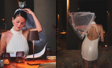 Kızları topladı, bekarlığa veda etti... Beyazlara bürünüp tül duvağını taktı: Dikkat gelin var