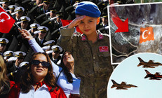 Cumhuriyet Bayram coşkuyla kutlanıyor Türk bayrağı uzaydan görüntülendi: Şehit ailesini duygulandıran sürpriz