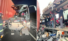 Osmaniyede feci kaza Yolcu otobüsü, TIRa çarptı: 7 can kaybı, 11 yaralı