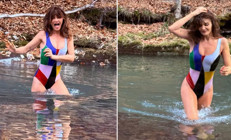 Yeni yaşına buz gibi suda girdi Yeni yaşım da yeni yıl da rengarenk olsun