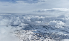 Kent beyaza büründü Büyüleyen manzara dronla görüntülendi