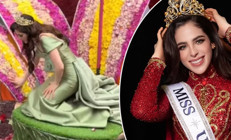 Kainat Güzeli herkesin gözleri önünde yere yığılıp kaldı