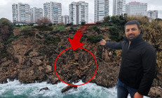 Antalyada delikten görüntüledi: Yüksekliği 40 metreyi buluyor Normalde karşılaştığımız bir şey değil