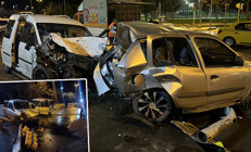 Kartalda park halindeki otomobile çarpan araçtaki 4 kişi yaralandı