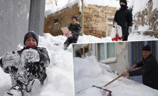 Kar yağışı yeniden başladı: Güne 15 santimetre karla uyandılar Geçmiş yıllara göre farklı oldu