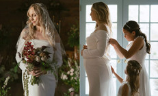 Dizi aşıkları evlendi Çocuğu düğünden sonra doğsun diye nikah masasına karnı burnunda oturdu