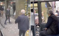 Bursada trafikte dehşet Baltayla otobüs şoförünün üzerine yürüdü
