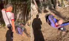 İzmirde şoke eden olay Görüntüler büyük tepki çekti: Uyuyan yaşlı adamın yüzüne tekme atıp sosyal medyada paylaştılar