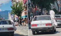 Pelüş ayı ile kentte turladı: Hem ceza yedi hem de otomobil otoparka çekildi