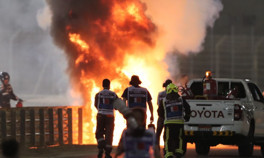 Formula 1de korkunç kaza Grosjeanin arabası alev aldı