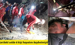 Rizede selde çöken 3 katlı evin enkazında AFAD ekiplerinin zorlu arama çalışmasının görüntüleri çıktı
