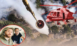 O helikoptere biz de bindik... 25 turda 70 ton su döktük