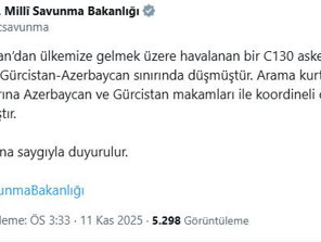 MSB: Askeri kargo uçağımız Gürcistan-Azerbaycan sınırında düştü
