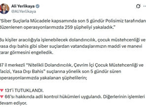 37 il merkezli siber suç operasyonları: 131 tutuklama