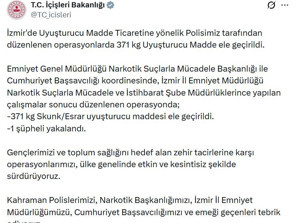 İzmirde 371 kilogram uyuşturucu ele geçirildi