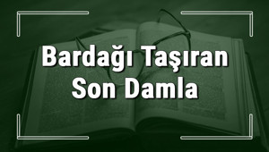 Bardağı Taşıran Son Damla deyiminin anlamı ve örnek cümle içinde kullanımı (TDK)
