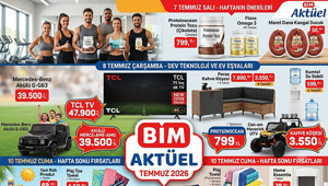 RAFLARA DİZİLDİ BİM Aktüel 7 - 8 - 10 Temmuz 2026 Kataloğu- İndirimli Ürünler || Dev İndirim Listesi Netleşti BİM’e Bu Hafta Neler Geliyor Bim Broşürü Kolajen, Akülü Araba , Kavanoz Çeşitleri Getiriyor