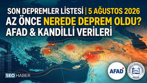 Son Dakika Depremler Listesi 5 Ağustos 2026 🔴 Bugün Nerede Deprem Oldu Az Önce Nerede Deprem Oldu AFAD ve Kandilli Son Deprem Verileri Canlı Ekranı