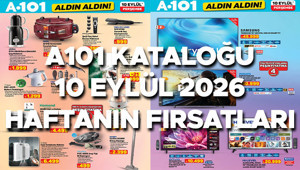 A101 AKTÜEL KATALOĞU BU HAFTANIN YENİ İNDİRİMLERİ LİSTESİ 10 EYLÜL 2026 || A101 Aldın Aldın afişi yeni indirimli neler sunuyor A101 kataloğu ile cam temizleme robotu, yumurta pişirici, ayaklı askı, vakumlu buharlı kırışık giderici geliyor