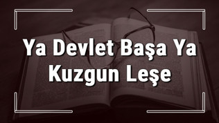 Ya Devlet Başa Ya Kuzgun Leşe atasözünün anlamı ve örnek cümle içinde kullanımı (TDK)