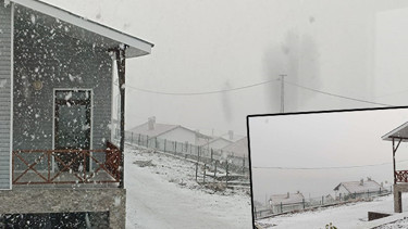 Beklenen kar yağışı başladı Nihayet her yer beyaza büründü