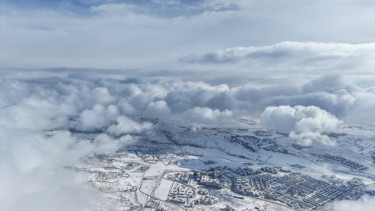 Kent beyaza büründü Büyüleyen manzara dronla görüntülendi
