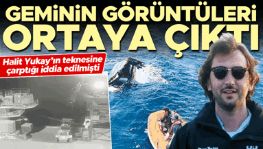 Halit Yukayın teknesine çarptığı ileri sürülen geminin görüntüleri kamerada