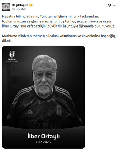 İlber Ortaylının vefatı sonrası Türk spor camiasından taziye mesajları: TFF, Beşiktaş, Fenerbahçe, Galatasaray ve Trabzonspor...